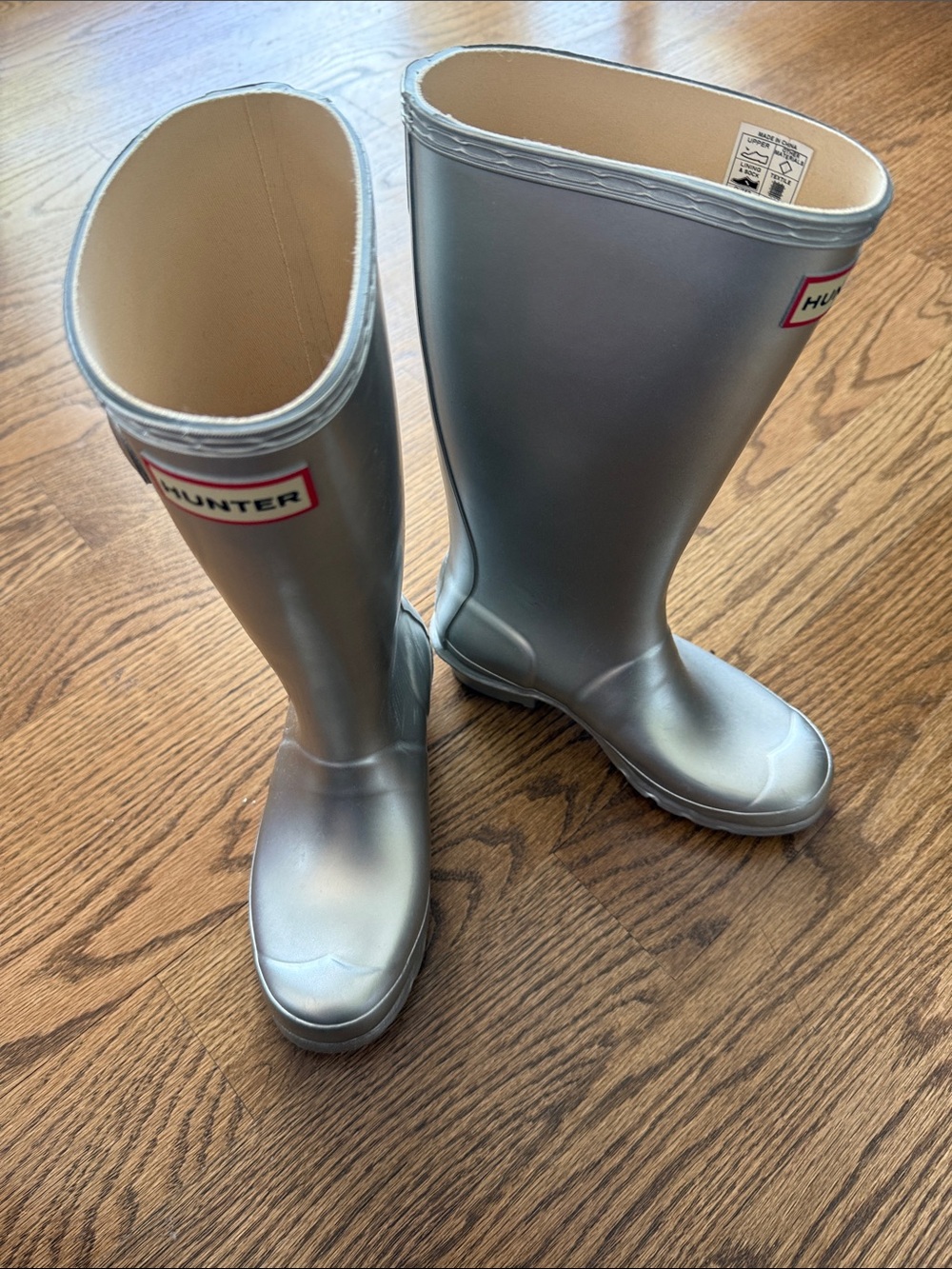 Hunter Metallic Silver Tall Rain Boots